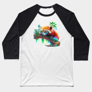 Sleeping Red Panda Baseball T-Shirt